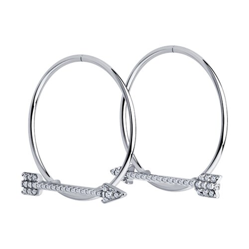 94025694 - Серьги из серебра с фианитами