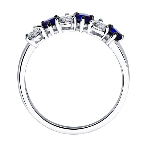 2011314-3 - Кольцо из белого золота с сапфирами
