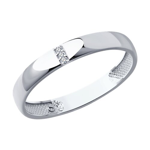 1110223-3 - Обручальное кольцо из белого золота с бриллиантами