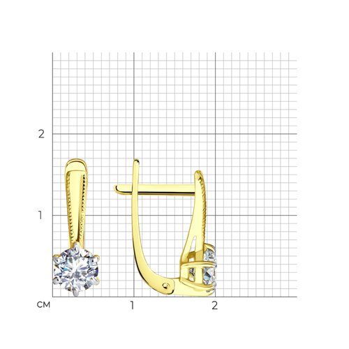 029488-2 - Серьги из желтого золота с фианитами
