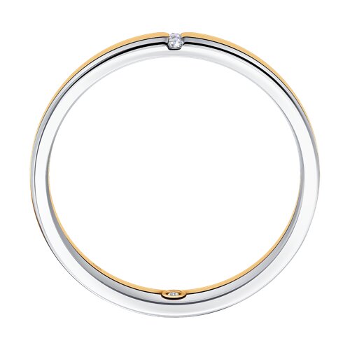 1114177-01 - Обручальное кольцо из комбинированного золота с бриллиантами