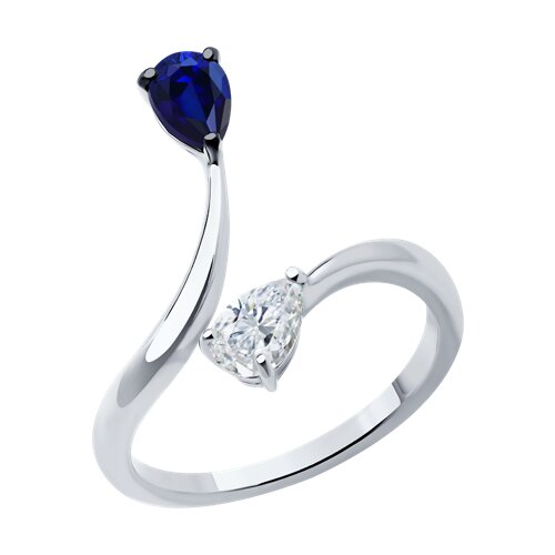 2011317-3 - Кольцо из белого золота с сапфирами