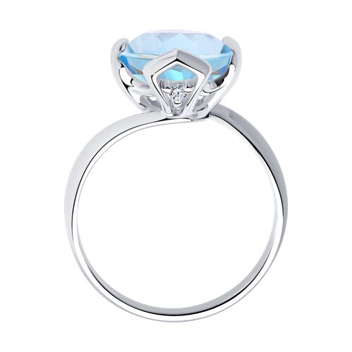 92011793 - Кольцо из серебра с топазом и фианитами