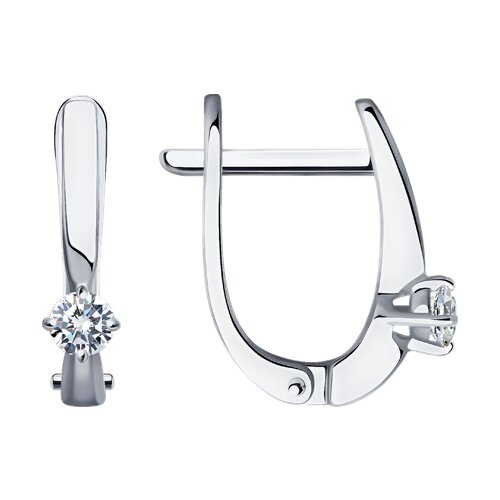 1021828-3 - Серьги из белого золота с бриллиантами