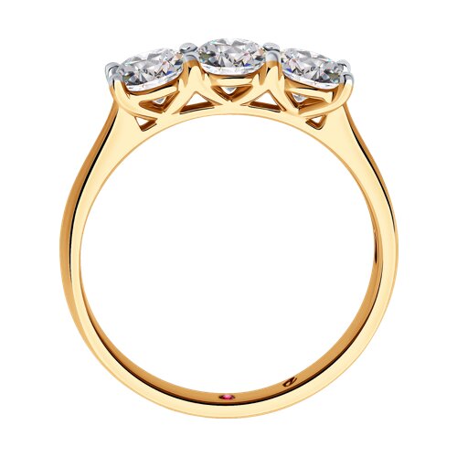 51-210-02403-1 - Кольцо из золота с выращенными бриллиантами и рубином