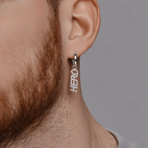 94170310 - Серьга из серебра с фианитами