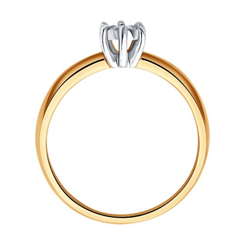 1011940 - Кольцо из комбинированного золота с бриллиантом