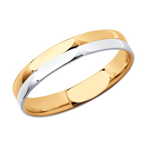 110158 - Обручальное кольцо из комбинированного золота с алмазной гранью