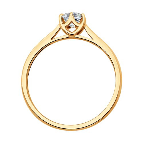 51-210-02375-1 - Кольцо из золота  с выращенным бриллиантом и рубином