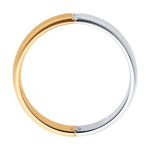 1114087-01 - Обручальное кольцо из комбинированного золота с бриллиантами
