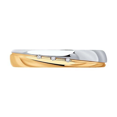 87010093 - Обручальное кольцо из золочёного серебра с бриллиантами
