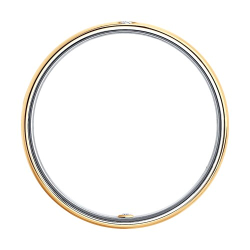 1114001-01 - Обручальное кольцо из комбинированного золота с бриллиантами