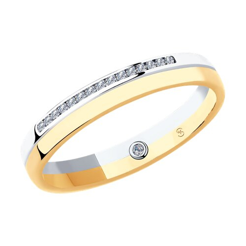 1114103-01 - Обручальное кольцо из комбинированного золота с бриллиантами