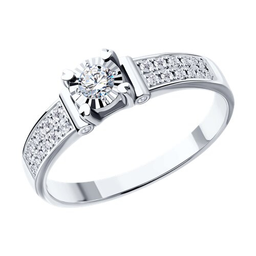 1011116 - Стильное кольцо из белого золота c бриллиантами