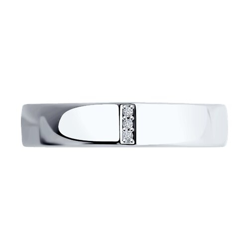 1110203 - Обручальное кольцо из белого золота с бриллиантами