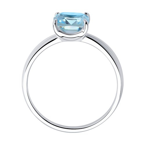 92011254 - Кольцо из серебра с голубым топазом
