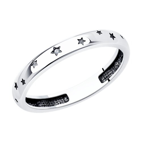 95010182 - Кольцо из серебра с фианитом