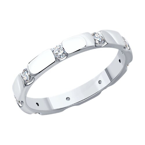 1110244-3 - Обручальное кольцо из белого золота с бриллиантами