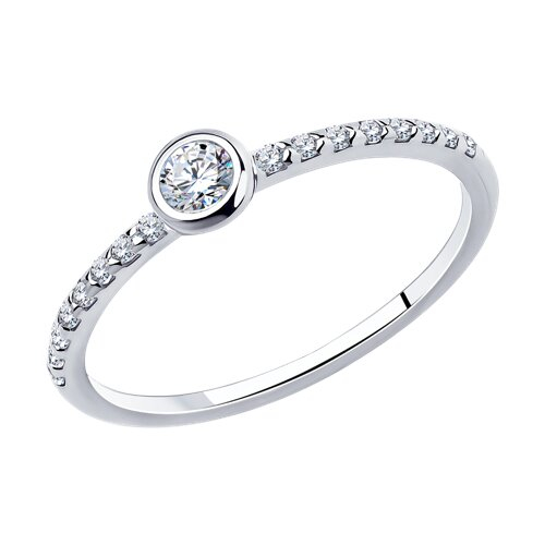 94010629 - Помолвочное кольцо из серебра с фианитами
