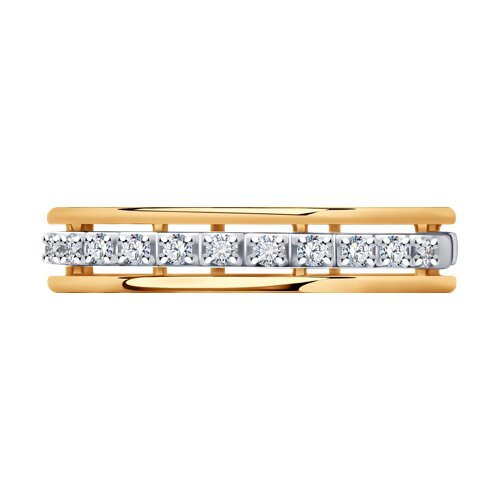 1110224 - Обручальное кольцо из комбинированного золота с бриллиантами
