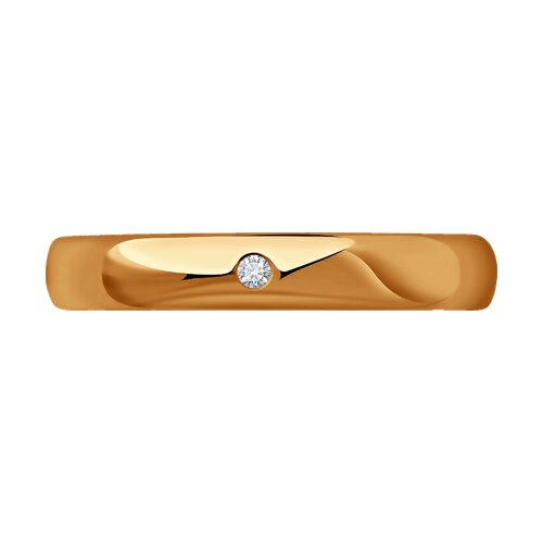 87010089 - Обручальное кольцо из золочёного серебра с бриллиантом