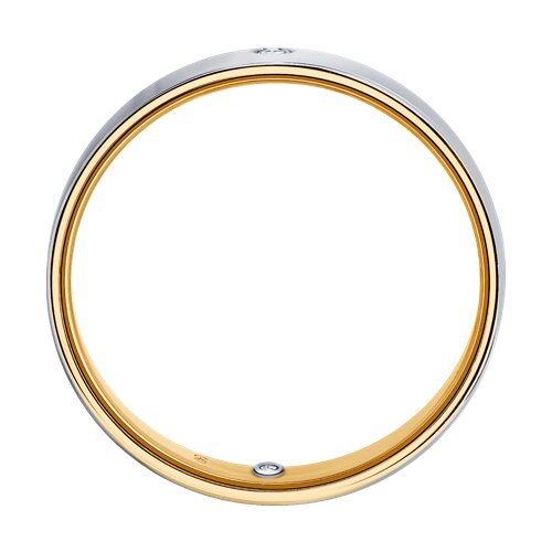 1114017-01 - Обручальное кольцо из комбинированного золота с бриллиантами