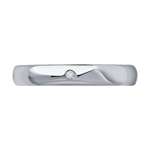 87010088 - Обручальное кольцо из серебра с бриллиантом
