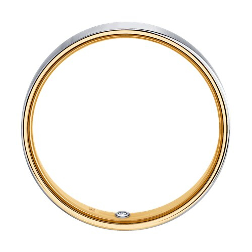 1114018-01 - Обручальное кольцо из комбинированного золота с бриллиантом