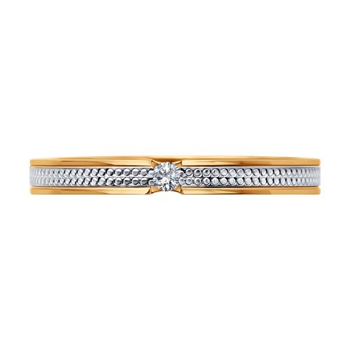 1114343-01 - Обручальное кольцо из комбинированного золота с бриллиантами
