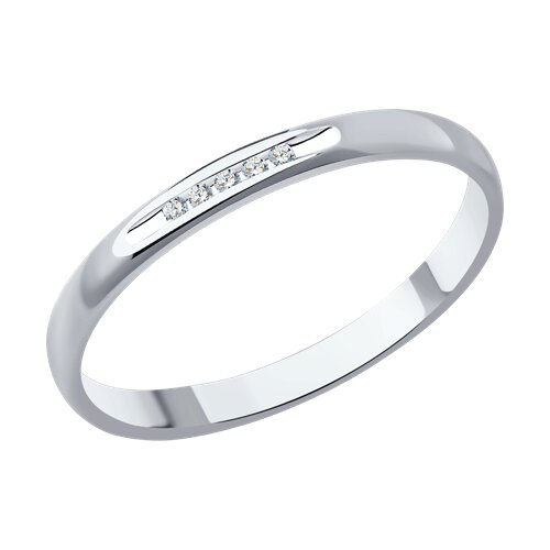 1110219-3 - Обручальное кольцо из белого золота с бриллиантами