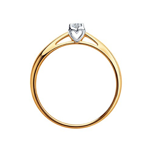 1011532 - Помолвочное кольцо из комбинированного золота с бриллиантом
