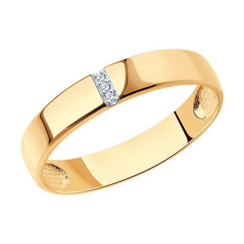 017797 - Обручальное кольцо из золота с фианитами