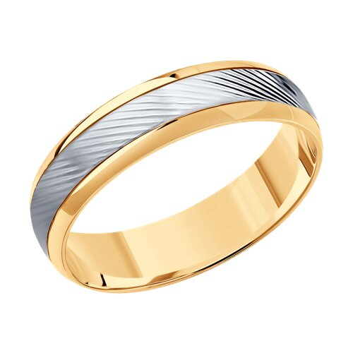 110101 - Обручальное кольцо из золота с алмазной гранью
