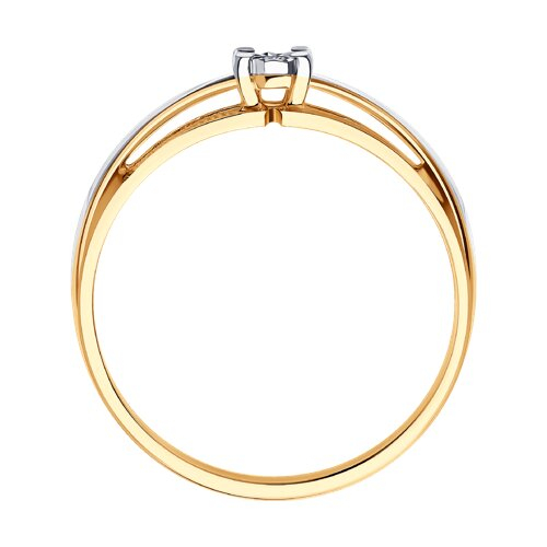 1011559 - Кольцо из комбинированного золота с бриллиантом