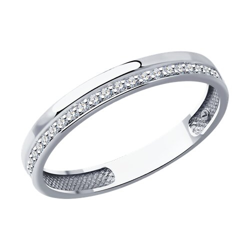 1110218-3 - Обручальное кольцо из белого золота с бриллиантами