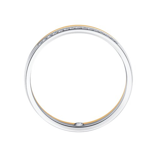 1114103-01 - Обручальное кольцо из комбинированного золота с бриллиантами