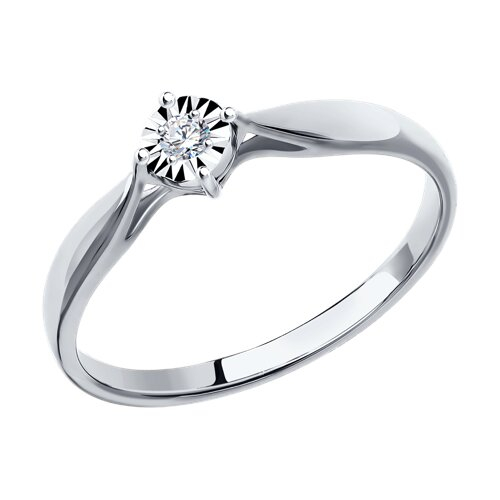 1011493 - Помолвочное кольцо из белого золота с бриллиантом