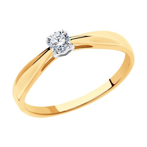 1011532 - Помолвочное кольцо из комбинированного золота с бриллиантом