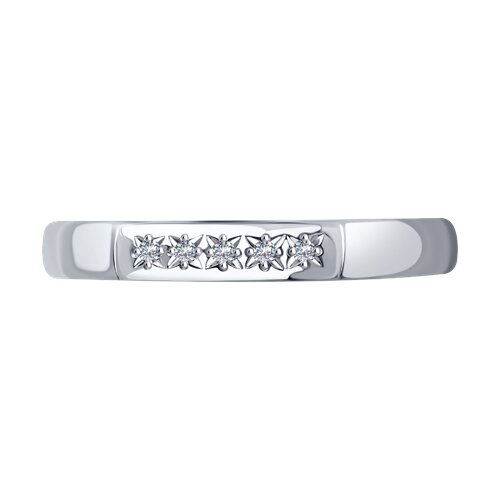 1110168-3 - Обручальное кольцо из белого золота с бриллиантами