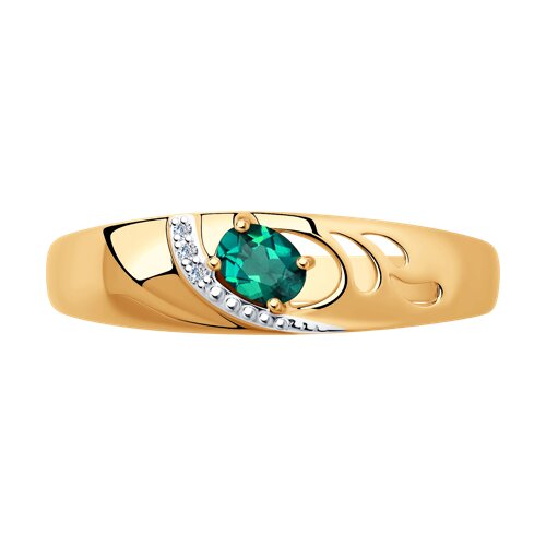 3010517 - Кольцо из золота с бриллиантами и изумрудом