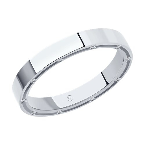 1112128-01 - Обручальное кольцо из белого золота с бриллиантами