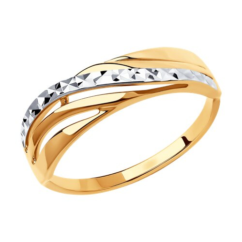 018575 - Кольцо из золота с алмазной гранью