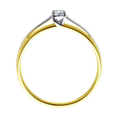 53-110-02231-1 - Кольцо из желтого золота с фианитом