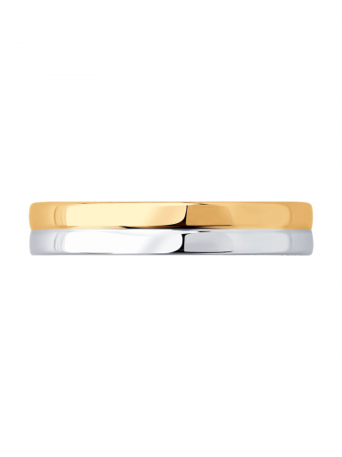 110158 - Обручальное кольцо из комбинированного золота с алмазной гранью