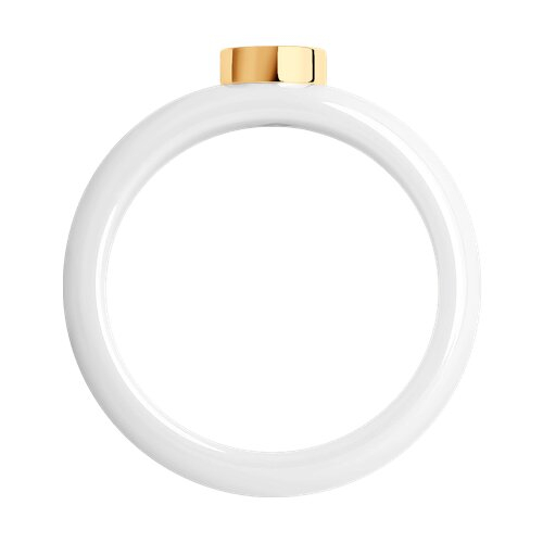 6015003 - Белое керамическое кольцо с бриллиантом