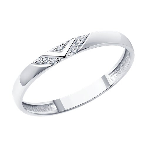 1110207-3 - Обручальное кольцо из белого золота с бриллиантами