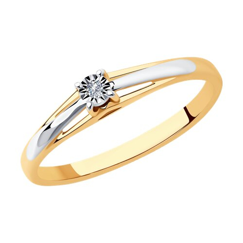 1011510 - Помолвочное кольцо из комбинированного золота с бриллиантом