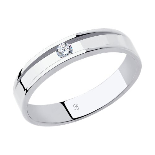 1112299-01 - Обручальное кольцо из белого золота с бриллиантом