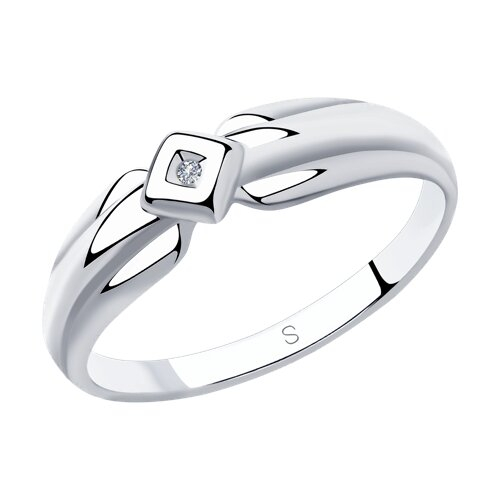 87010027 - Кольцо из серебра с бриллиантом