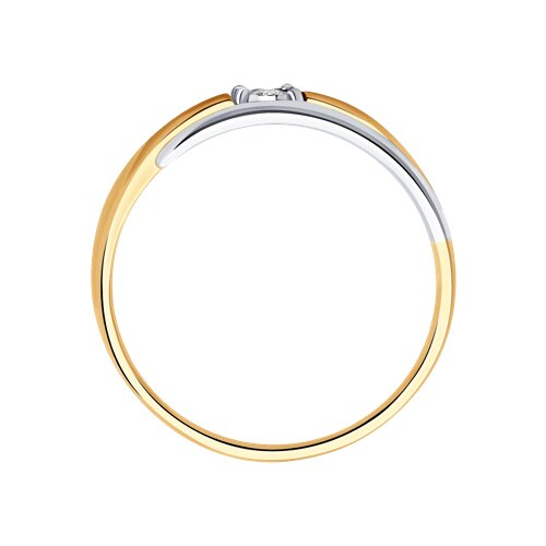1011542 - Кольцо из комбинированного золота с бриллиантом